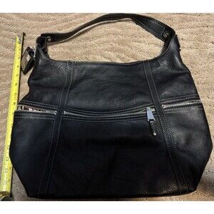 Vintage Tignanello Black Leather Handbag NWOT